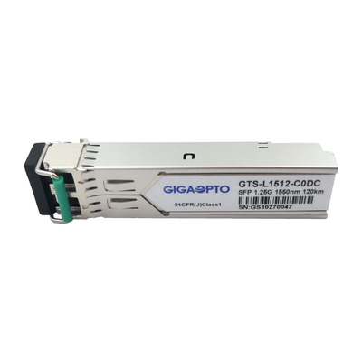SFP 1.25G 1000BASE-EZX 1550nm 120km SMF Optical Transceiver Duplex LC DOM Module
