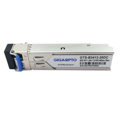 1000BASE-BX BiDi SFP 1.25G Transceiver TX1310nm/RX1490nm 20km Simplex LC SMF DOM Module