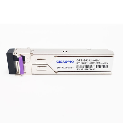 1000BASE-BX 1.25G BiDi SFP Transceiver TX1490nm/RX1310nm 40km LC SMF DOM Module