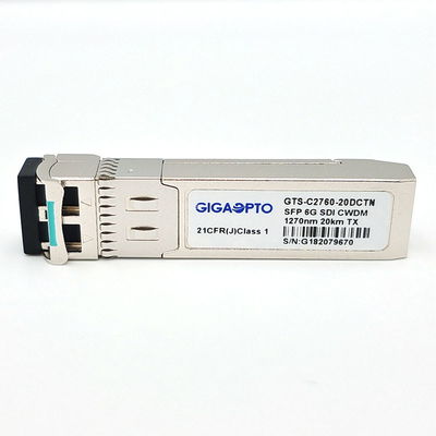 6G SDI SMPTE CWDM SFP 1270nm-1450nm 20km SMF LC Single Transmitter Module Non-MSA