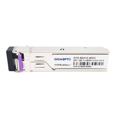 1000BASE BX 1.25G BiDi SFP Transceiver TX1490nm RX1310nm 40km LC SMF DOM Module