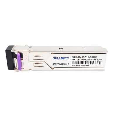 1.25G BiDi SFP Module 1000BASE BX TX1490nm RX1570nm 80km SMF DOM LC Transceiver Module