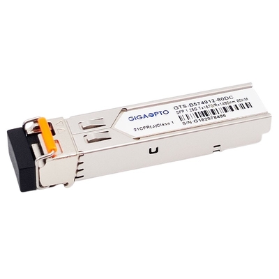 1000BASE BX 1.25G BiDi SFP Transceiver TX1570nm RX1490nm 80km LC SMF DOM