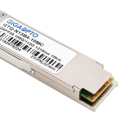 100GBASE LR4 100G QSFP28 Transceiver 112GBASE OTU4 Dual Rate Sfp SMF LC 1310nm 10km DOM