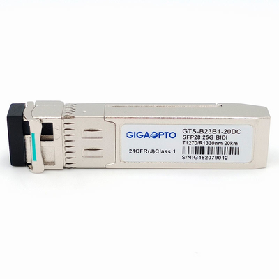 SFP28 25GBASE BiDi SFP Transceiver Multimode 1270nm-TX 1330nm-RX 20km SMF Simplex LC DOM