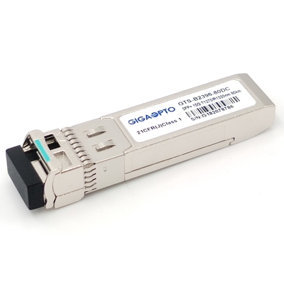 10GBASE SFP+ BiDi ZR 80km Single Mode Transceiver Module 1270nm/1330nm LC DOM