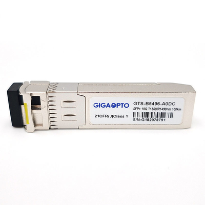 10Gbps SFP+ BiDi 100km eZR 1550nm/1490nm Single Optical Fiber Transceiver Module LC DOM