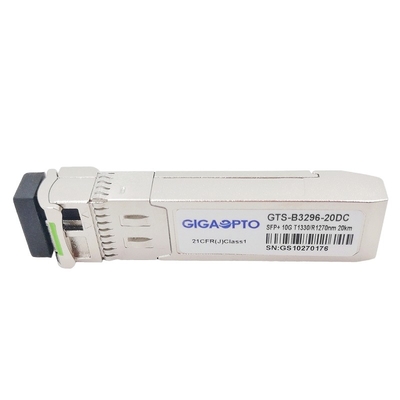 SFP+ WDM Bidirectional Fiber Transceiver DDM 10GBASE-BX20-D 1330nmTX 1270nmRX 20km