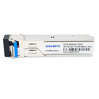 3Gbps MSA Digital Video SFP BiDi 1310nm TX 1550nm RX 10km Transceiver Module For SD/HD/3G-SDI
