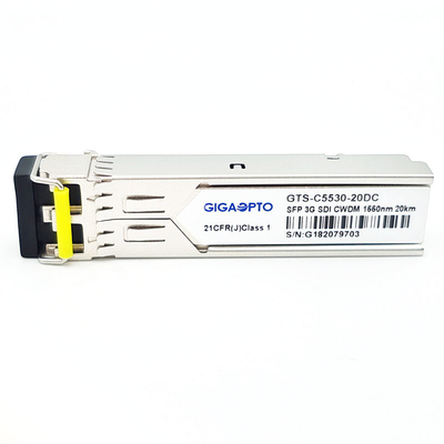 3G SDI HD Video CWDM SFP Transceiver Module 1270~1610nm Channel 20KM LC DOM MSA Pin-Out