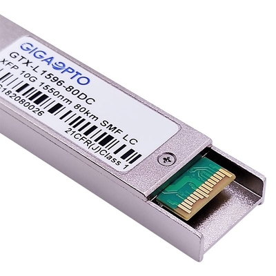 1550nm SMF 80km 10G XFP ZR , LC DOM Fiber Transceiver Module