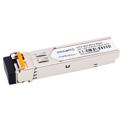 TX1570nm / RX1490nm Gigabit Fiber Transceiver 80km LC For SMF GLC-BX80-D